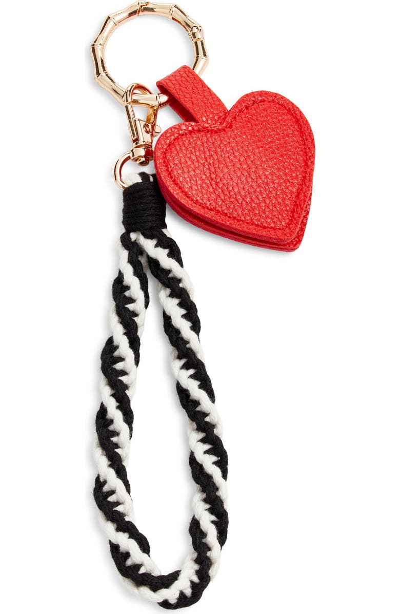 Chelsea28 Heart Faux Leather Bag Charm, Main, color, Red Multi- Gold