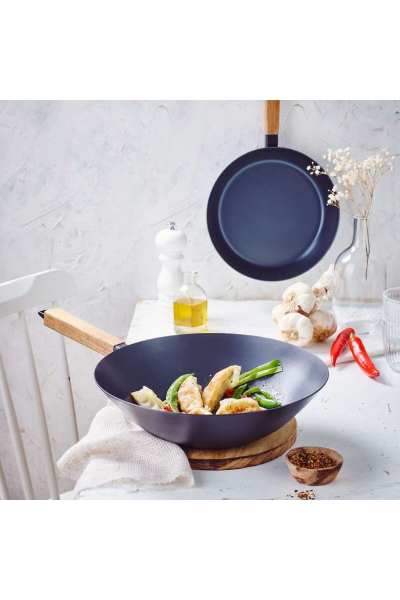 Forest 12" Carbon Steel Wok, Alternate, color, Blue