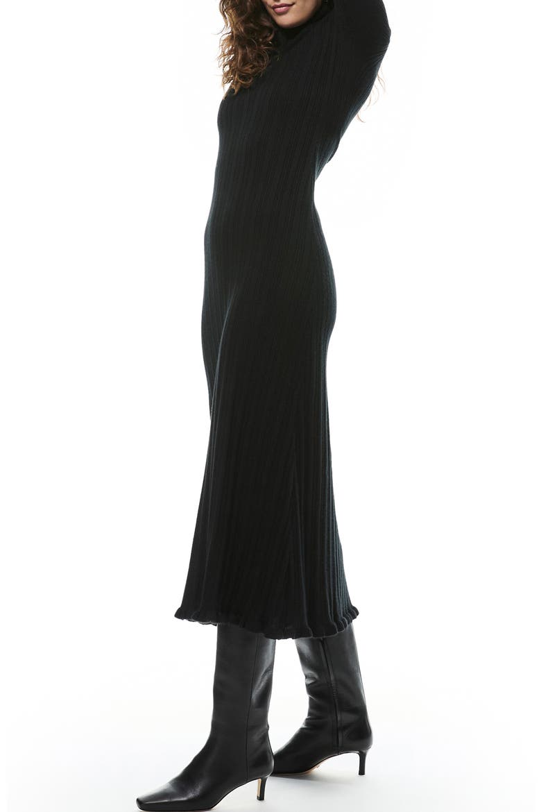 Zephyr Long Sleeve Cashmere Sweater Dress, Alternate, color, BLACK