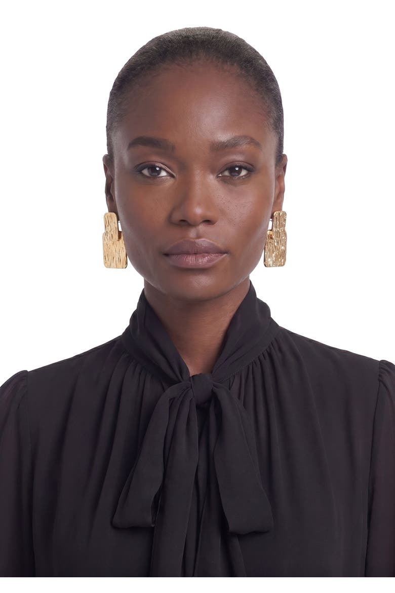 Anika Square Earrings, Alternate, color, Gold
