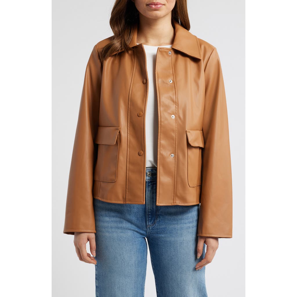 Sam Edelman Swing Leather Jacket Saddle In Saddle
