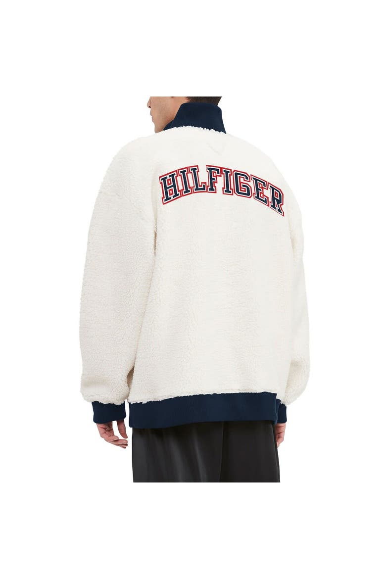 Men's Tommy Hilfiger  Cream New England Patriots Jordan Sherpa Quarter-Zip Sweatshirt, Alternate, color, Cream