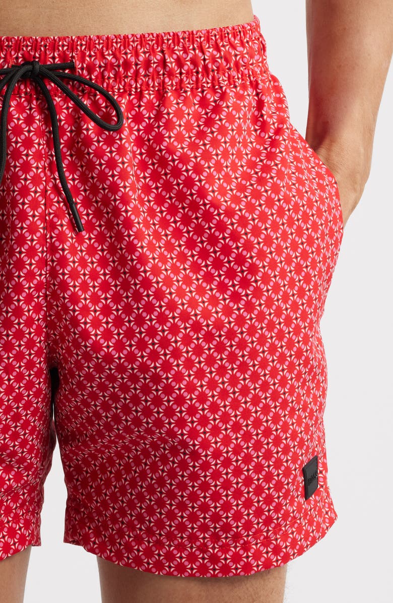 BOSS Vibe Swim Trunks, Alternate, color, Medium Red