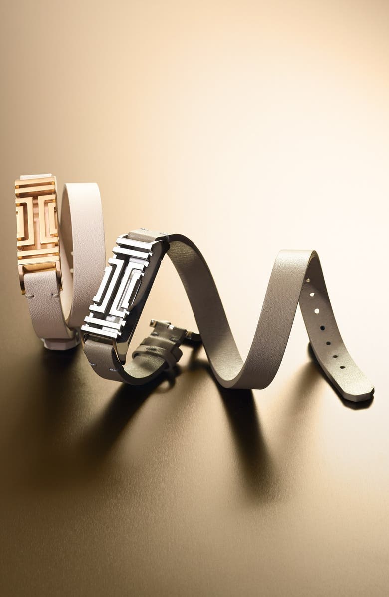 Tory Burch for Fitbit<sup>®</sup> Leather Wrap Bracelet, Alternate, color,