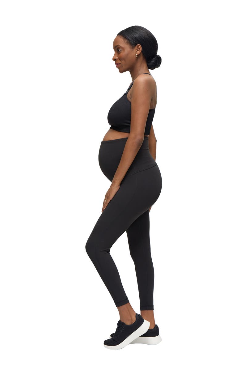 Ingrid & Isabel Seamless Nursing Maternity Sports Bra, Alternate, color, Black