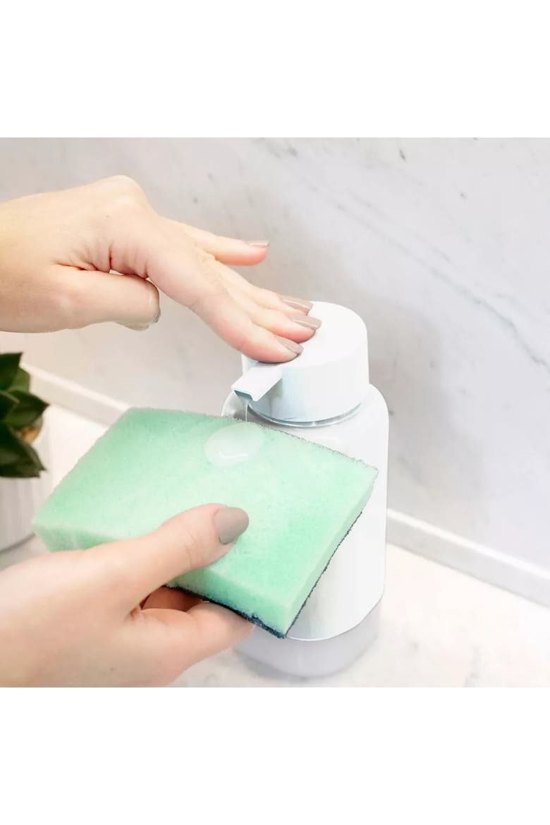 Durable Refillable Kitchen Bathroom Soap Dispenser Organizer with Pump, 17 oz, Alternate, color, White
