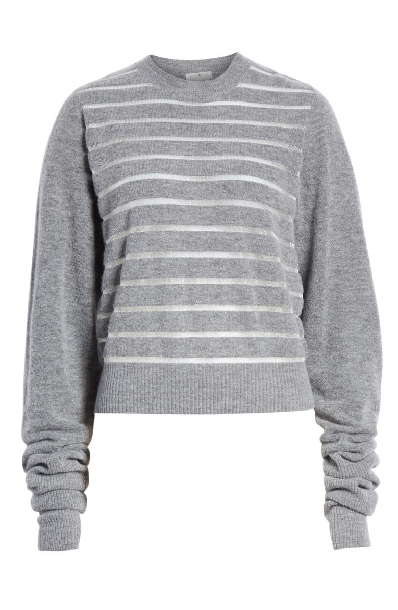 Noir Kei Ninomiya Sheer Stripe Wool Blend Sweater, Alternate, color,
