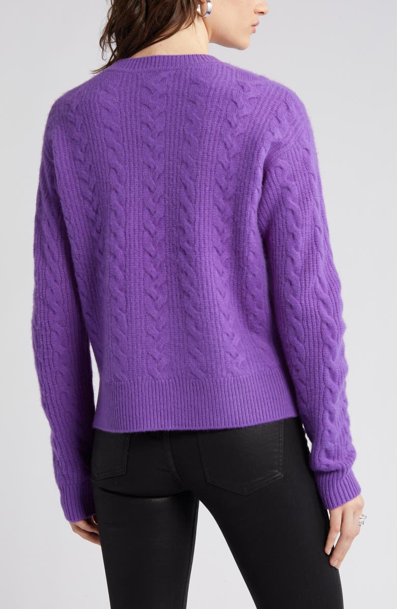 Nordstrom Signature Cable Knit Cashmere Crewneck Sweater, Alternate, color, 