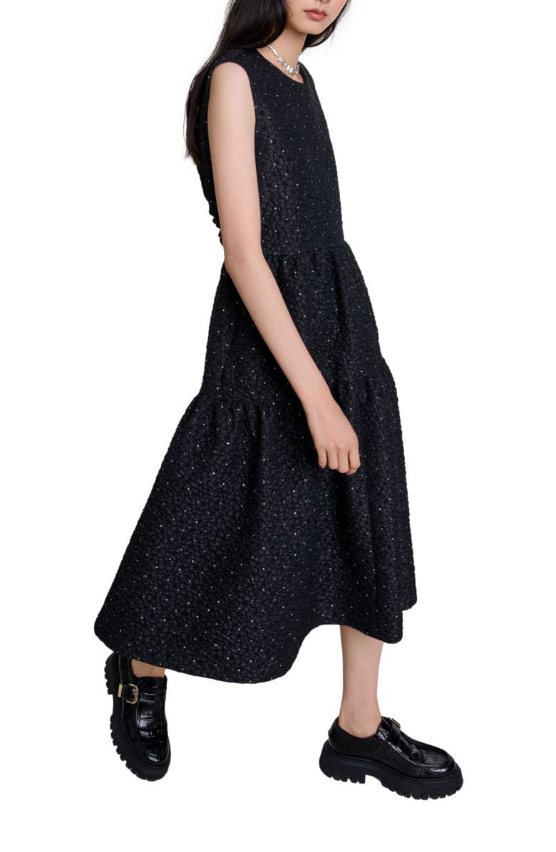 maje Rhinestone maxi dress, Alternate, color,