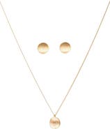 Bearfruit Jewelry Sterling Silver 18k Gold Plated Madeleine Necklace & Earring Set Dainty