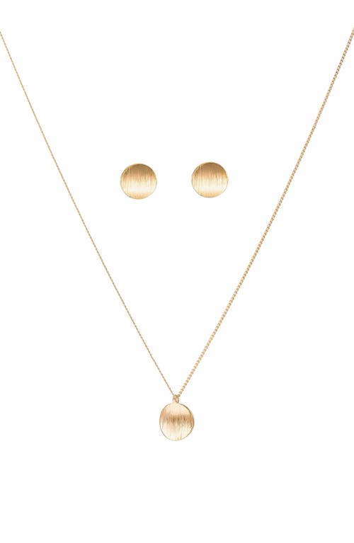 Bearfruit Jewelry Sterling Silver 18k Gold Plated Madeleine Necklace & Earring Set Dainty at Nordstrom