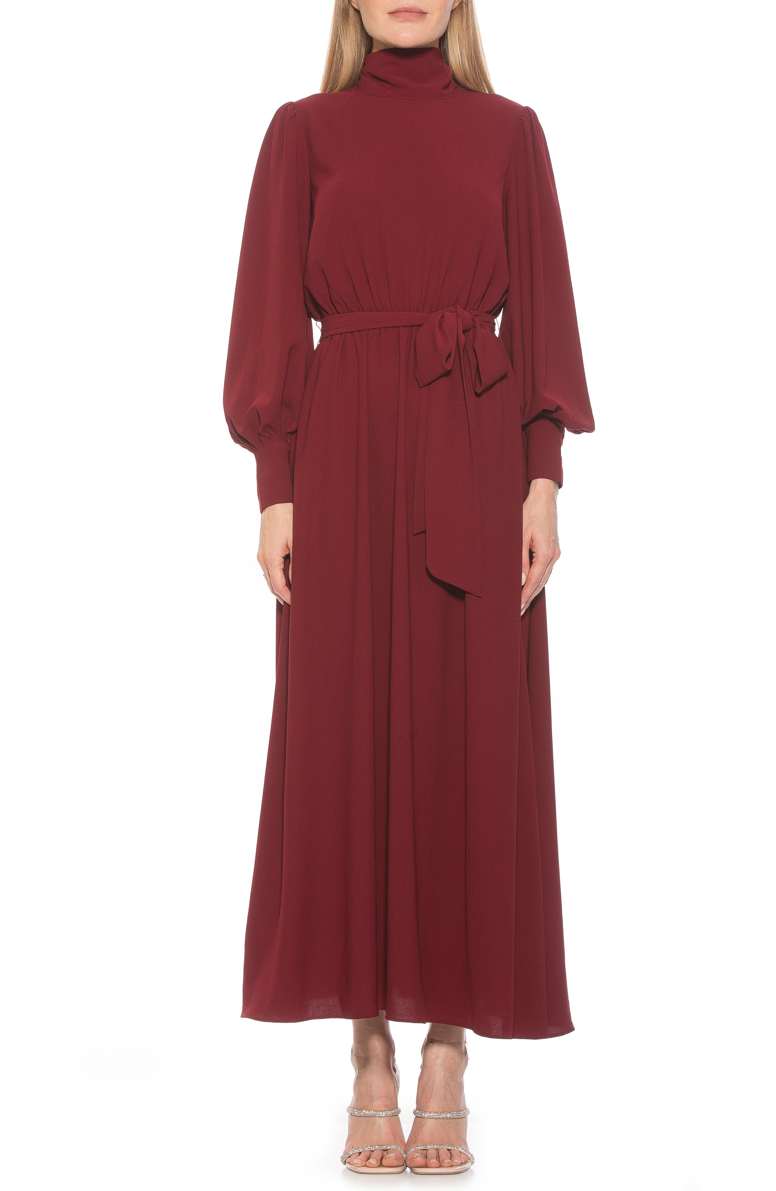 Saliah Mockneck Blouson Sleeve Dress