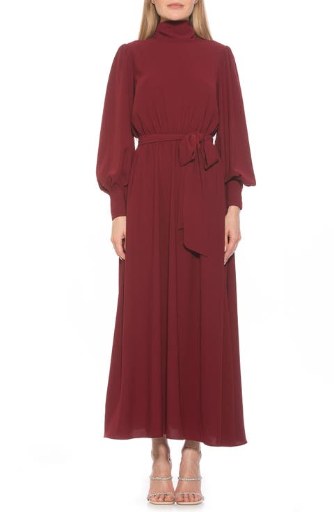Saliah Mockneck Blouson Sleeve Dress