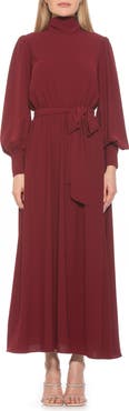 Alexia Admor Saliah Mockneck Blouson Sleeve Dress