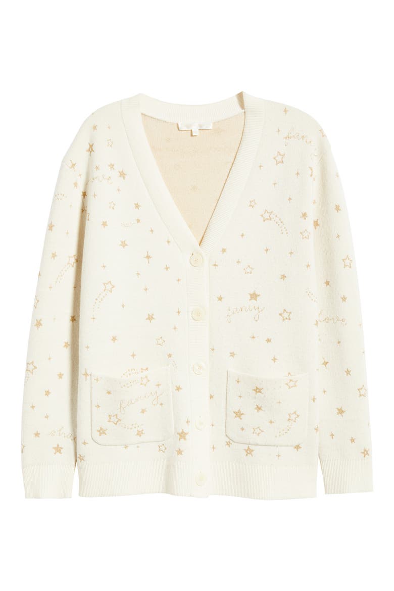 Mar Shimmer Cardigan, Alternate, color, GOLDEN STAR