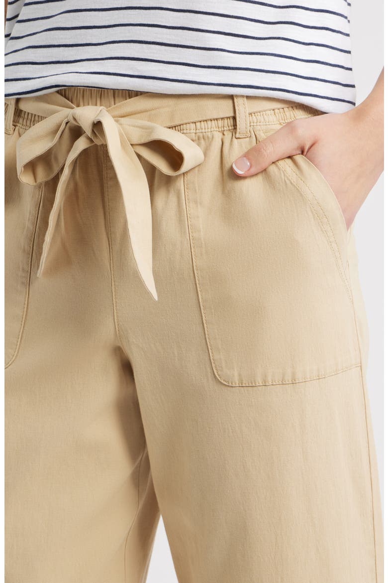 Tie Waist Tapered Leg Utility Pants, Alternate, color, TAN SHORE