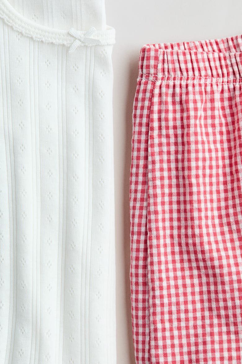 2-piece Cotton Set, Alternate, color, White/red checked