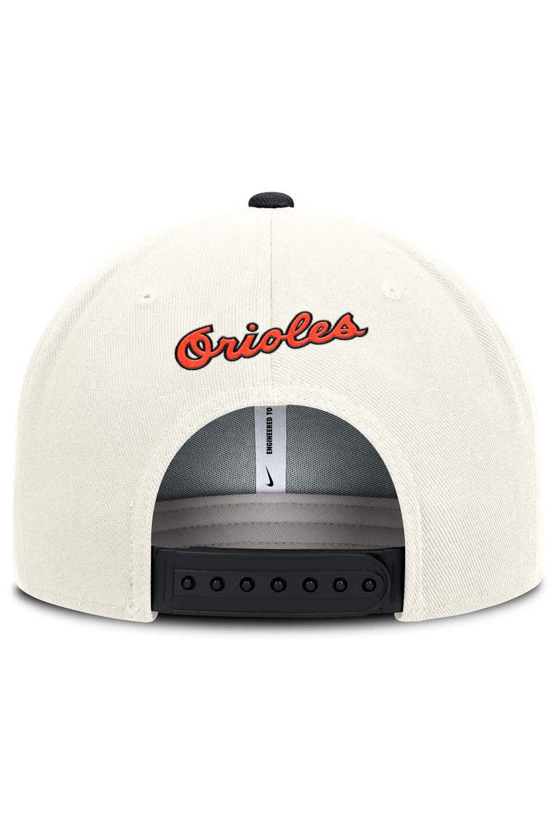 Men's Nike Cream/Black Baltimore Orioles Cooperstown Pro Dri-FIT Snapback Hat, Alternate, color, Cream
