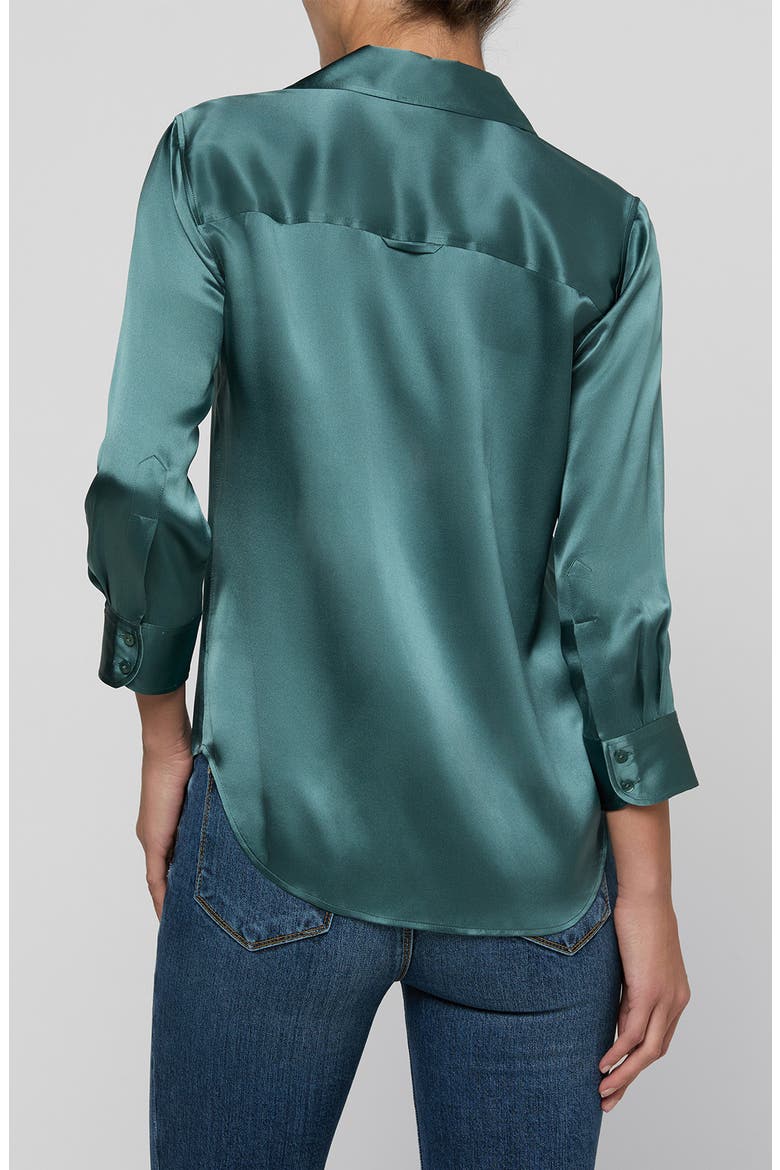 Dani Silk Charmeuse Blouse, Alternate, color, CADET BLUE