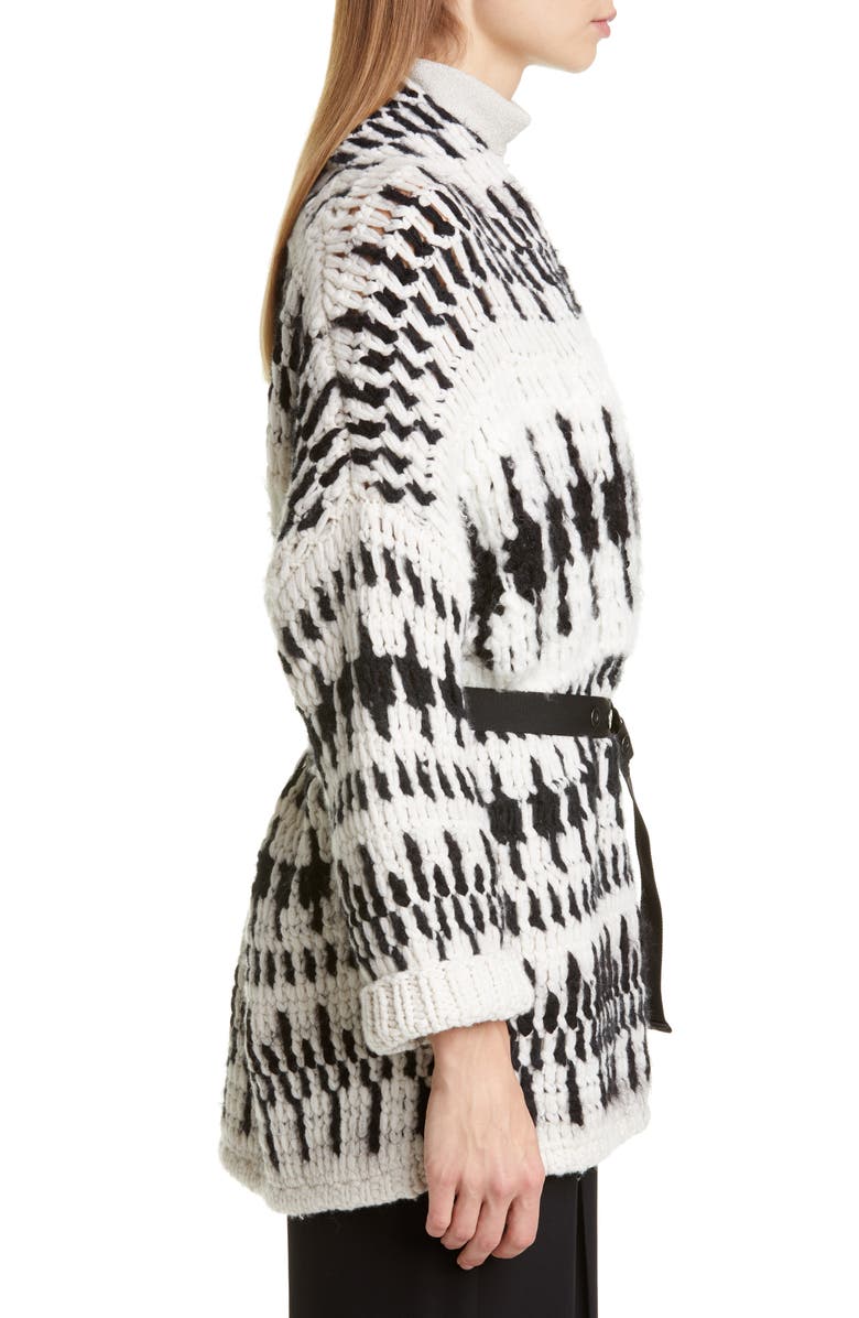 Brunello Cucinelli Nordic Belted Cashmere Blend Cardigan, Alternate, color,