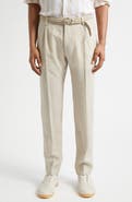 Eleventy Pleated Tapered Linen Pants
