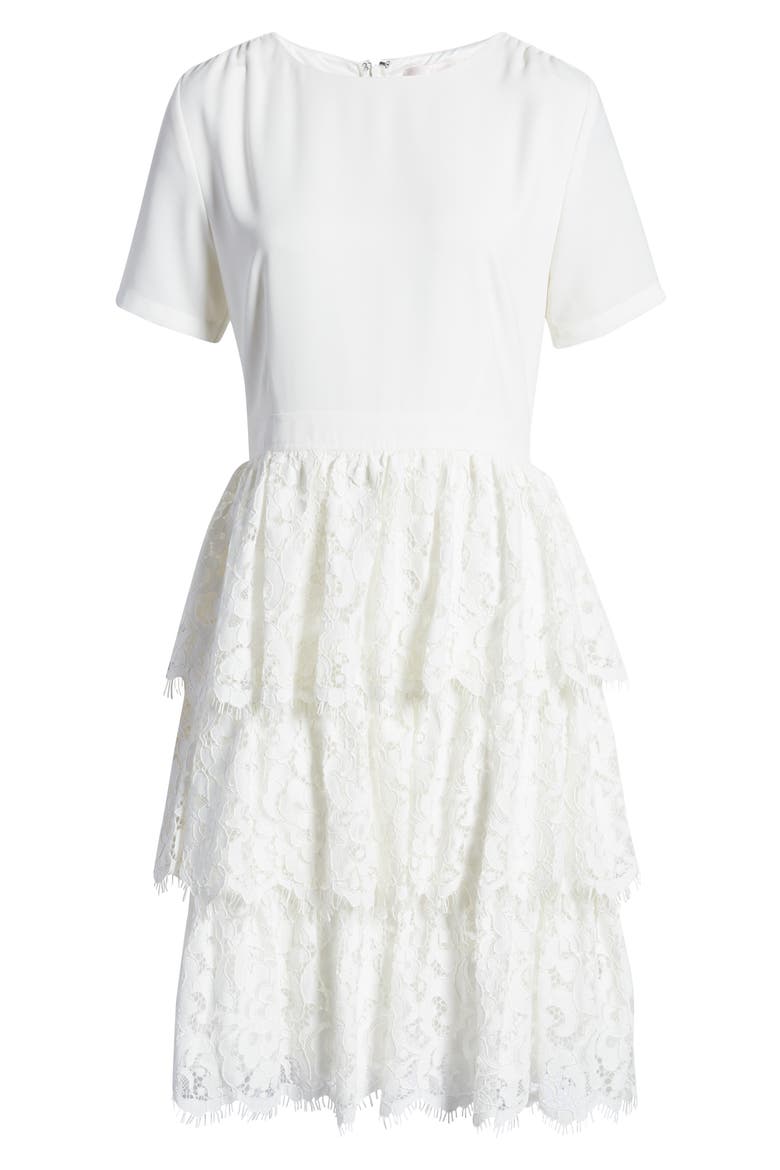 Mix Lace Dress, Alternate, color, IVORY CLOUD
