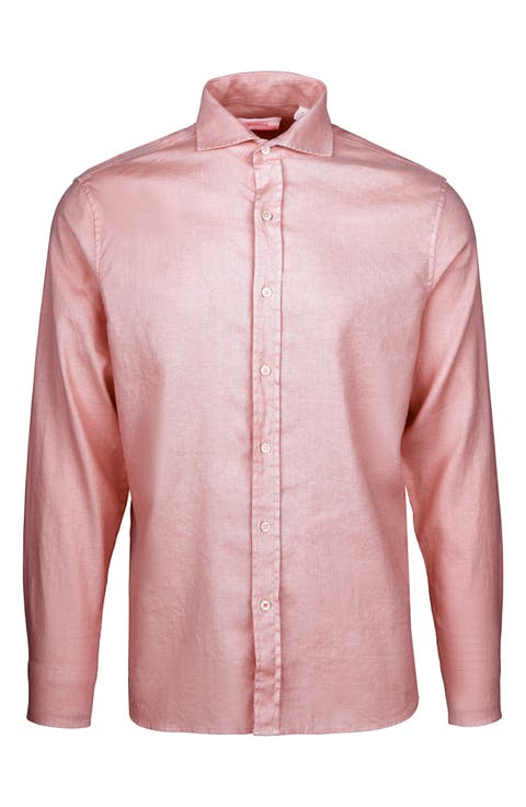 Santorini Stretch Linen & Cotton Button-Up Shirt