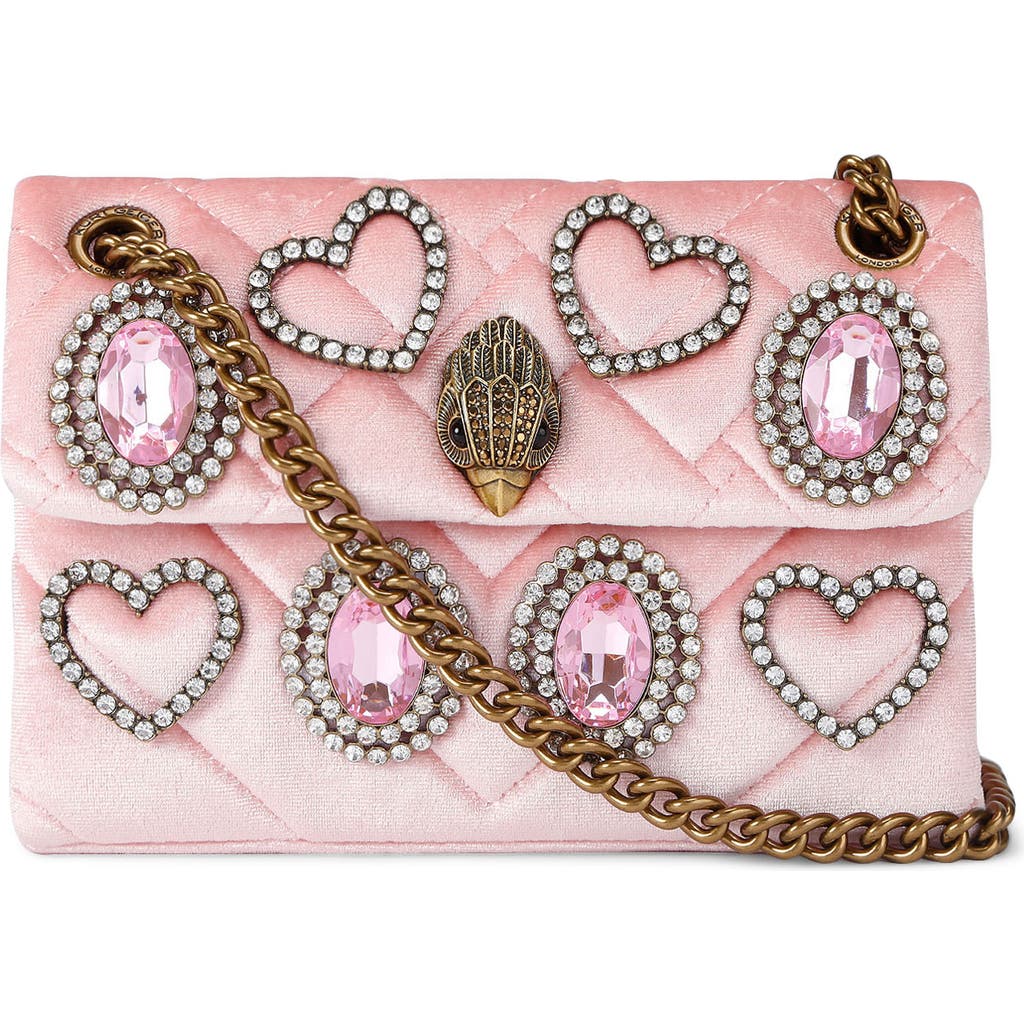 Kurt Geiger Womens Pale Pink Mini Kensington Velvet Cross-body Bag In Multi