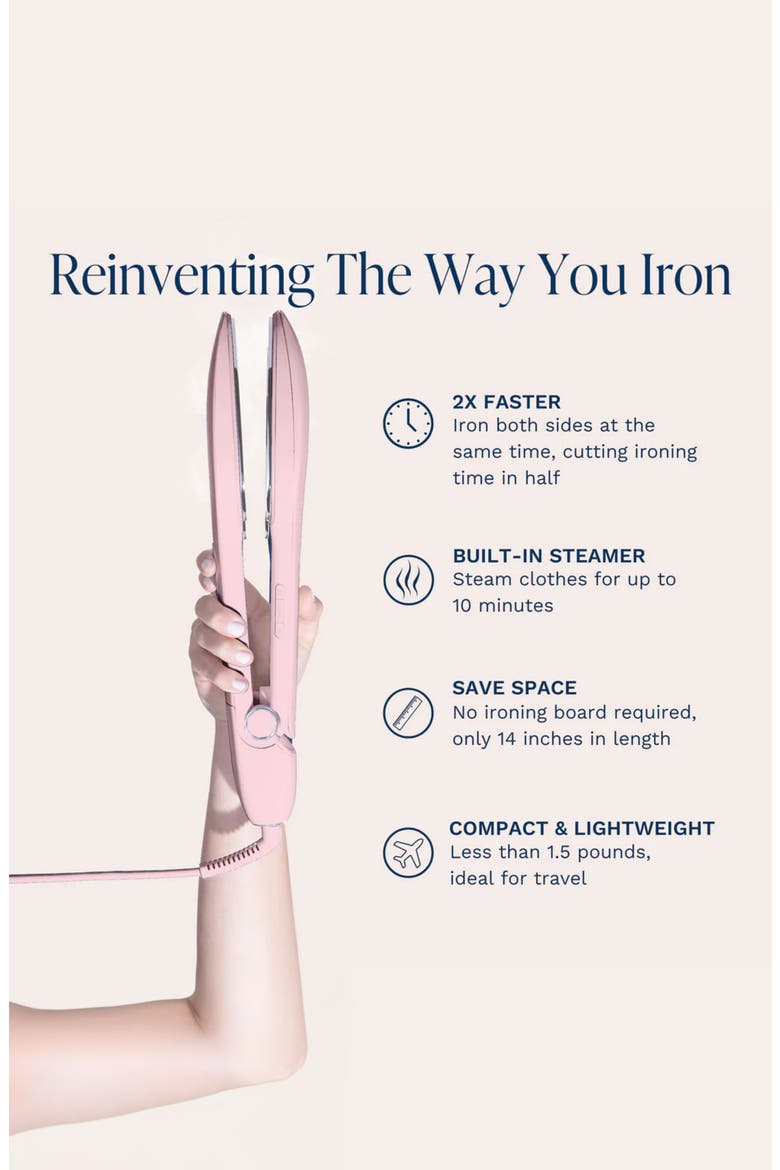 The Nori Press Steam Handheld Steamer & Iron, Alternate, color, PINK TONES