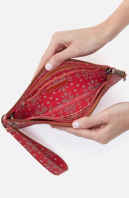 Hobo Vida Coated Canvas Wristlet In Red Journey Bandana