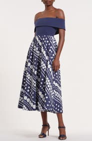 Isaac Mizrahi New York Off the Shoulder Midi Dress