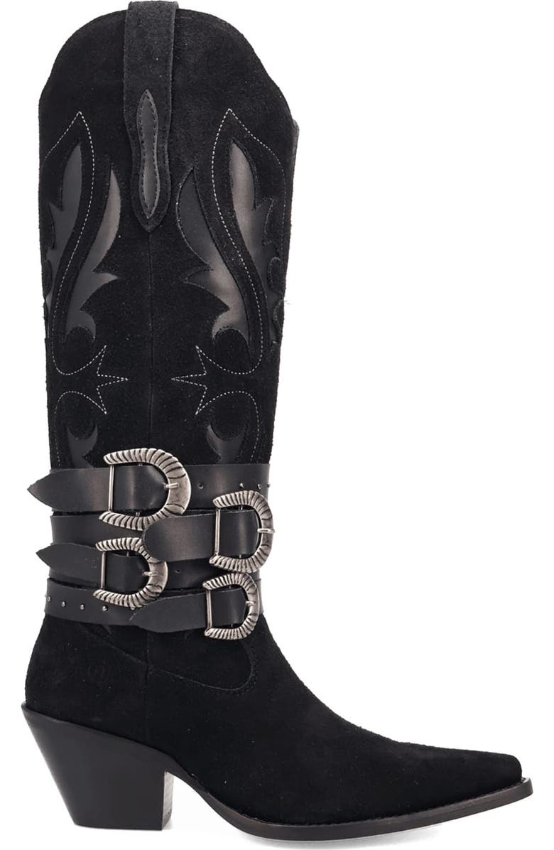 Dingo Buck Wild Knee High Western Boot, Alternate, color, Black