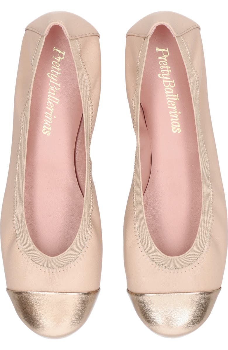 Pretty Ballerinas Round toe elasticated ballet flat, Alternate, color, Beige