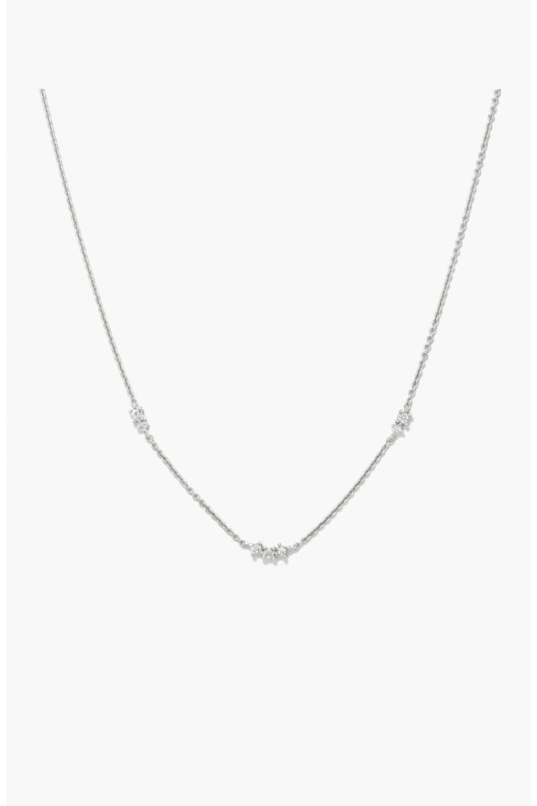 Floating Lab Grown Sapphire Necklace, Main, color, Silver