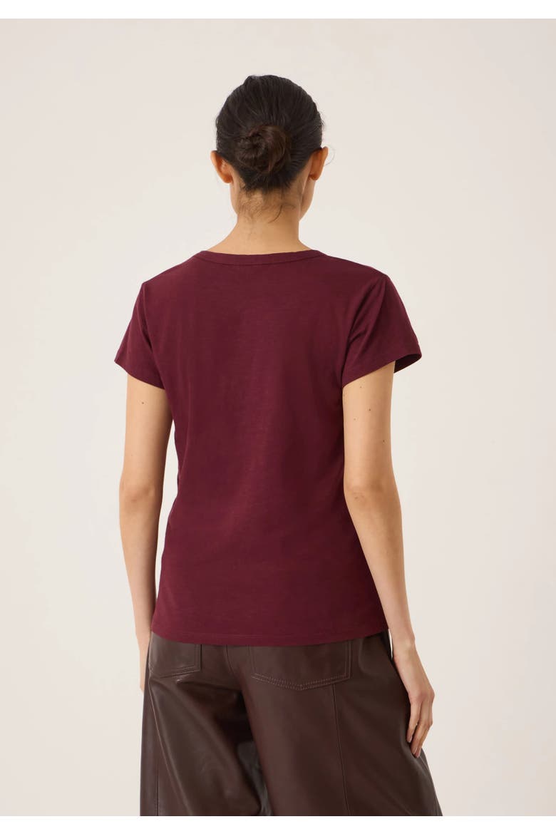 Slim Fit Slub Cotton V-Neck T-Shirt, Alternate, color, Wine Red