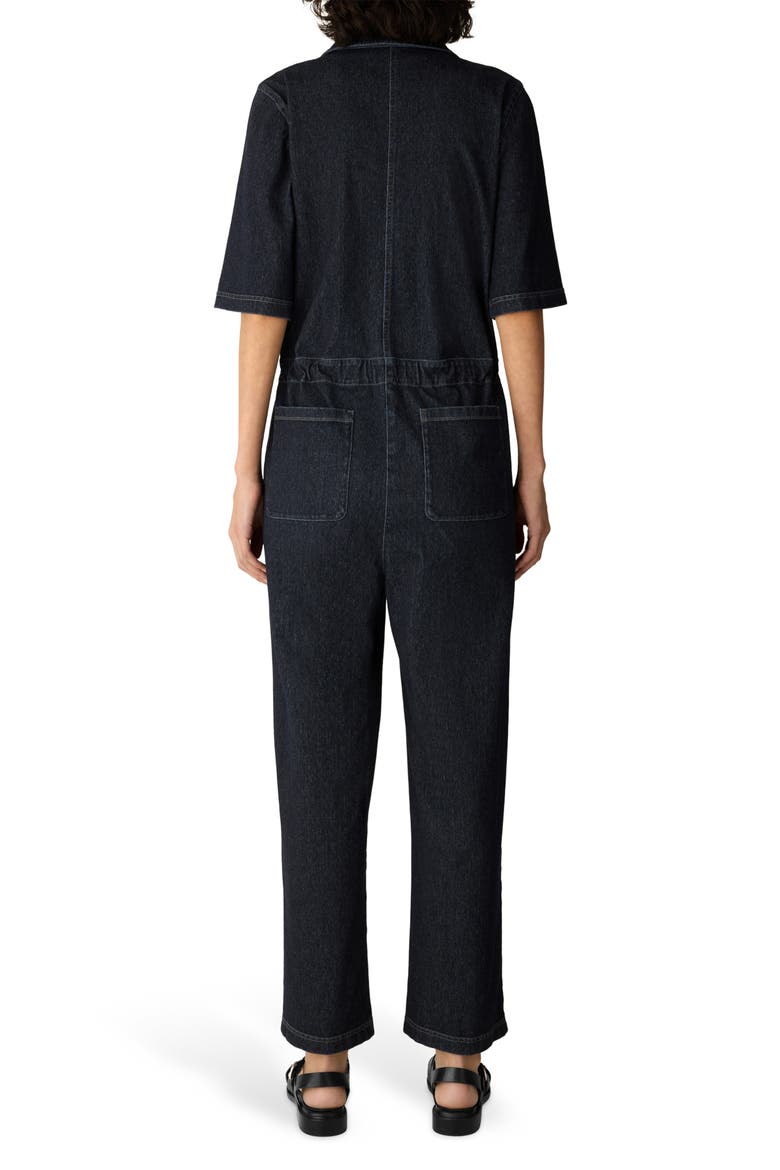 Organic Cotton Stretch Ankle Jumpsuit, Alternate, color, DARK WASH