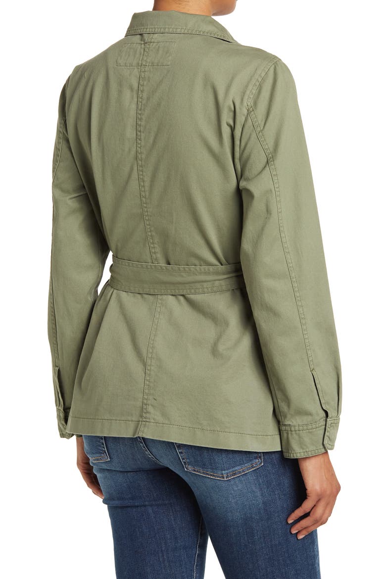 Belted Twill Shacket, Alternate, color, LIGHT OLIVE