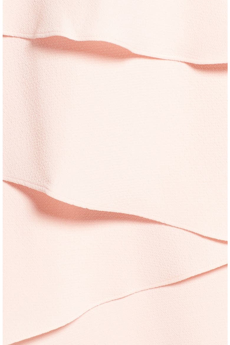 Ella Ruffle Cascade Crepe Sheath Dress, Alternate, color, BLUSH