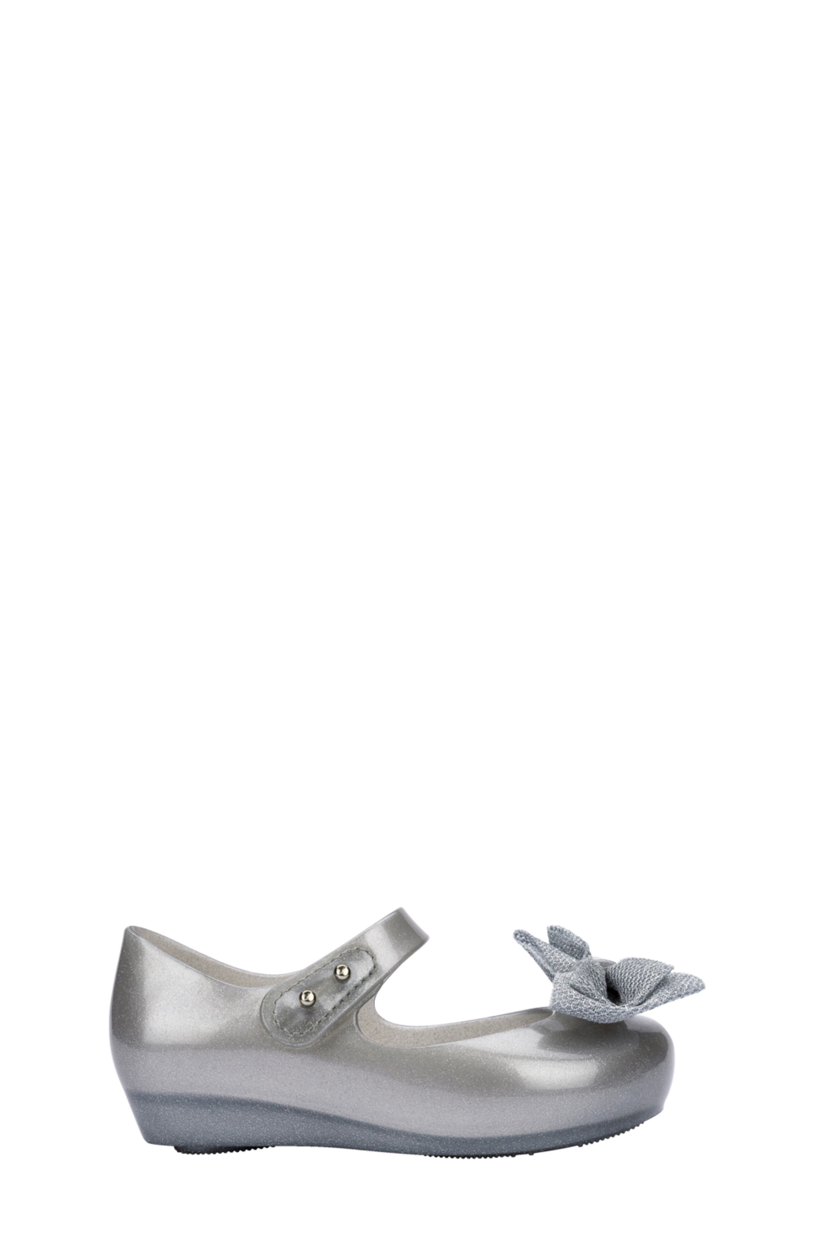 Mini Melissa Kids' Ultragirl Sweet X Mary Jane Flat, Alternate, color, Pearly Silver