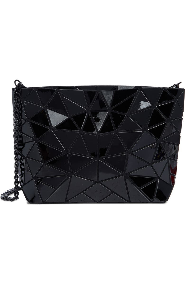 PATRIZIA LUCA Slanted Square Convertible Clutch, Main, color, Shiny Black