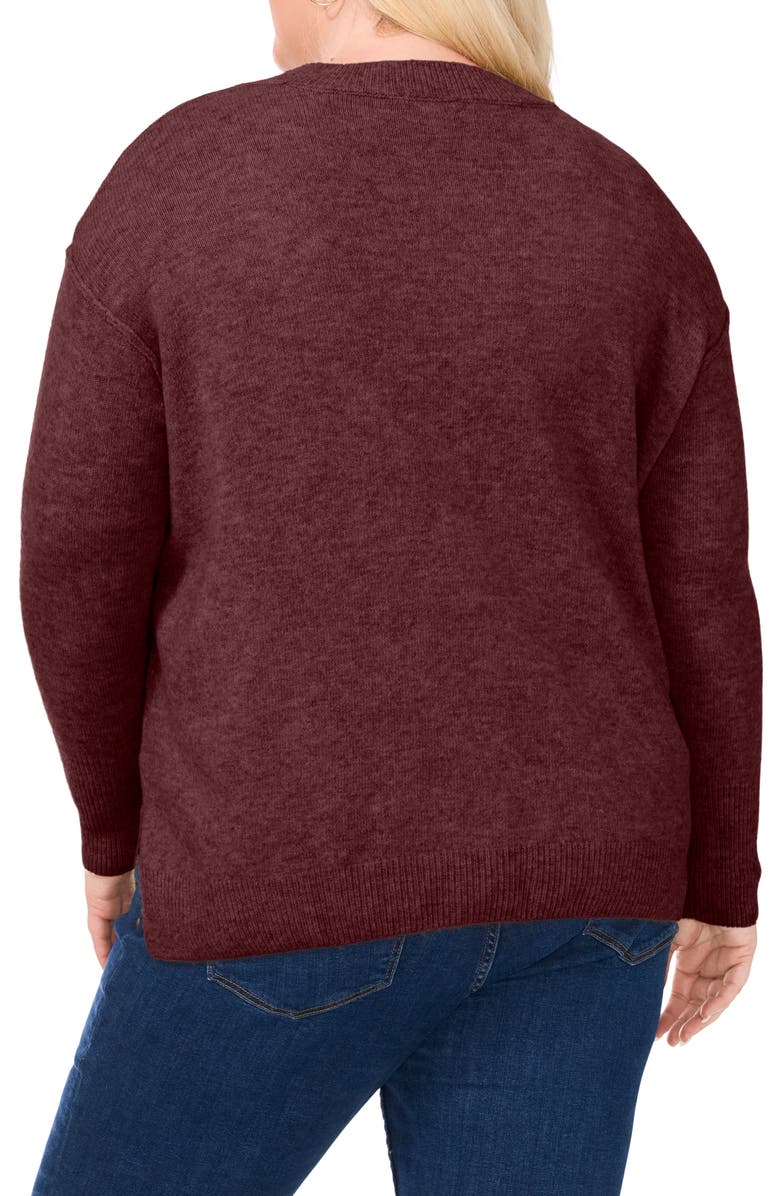 Vince Camuto Star Crewneck Sweater, Alternate, color, Port