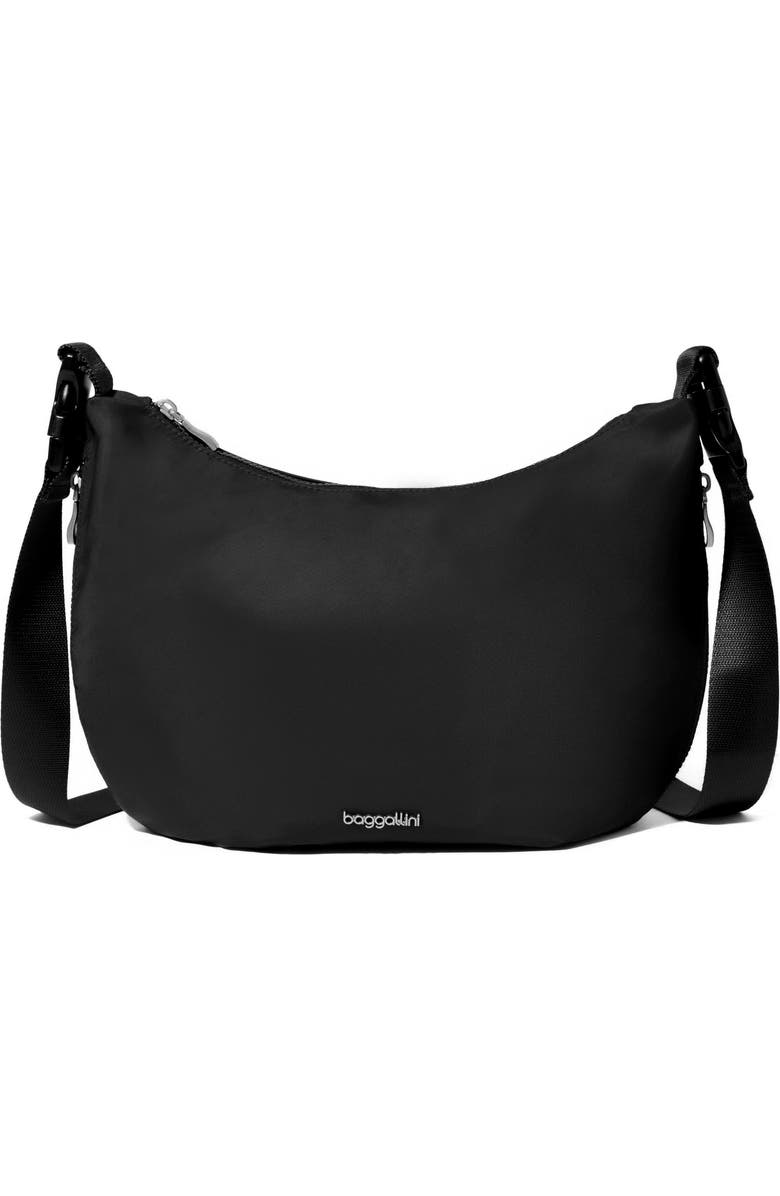 BAGGALLINI Crescent Convertible Hobo, Alternate, color, Black Twill
