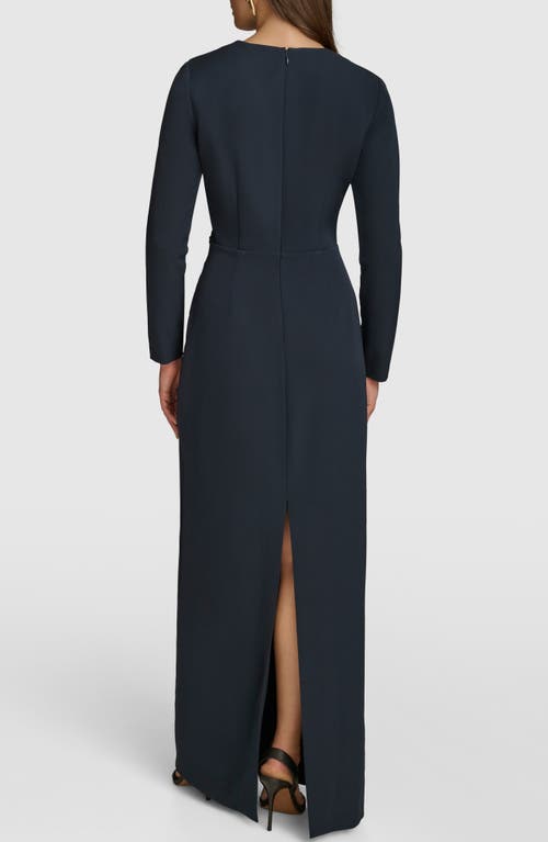 Donna Karan New York Long Sleeve Maxi Dress In Nightfall/nightfall