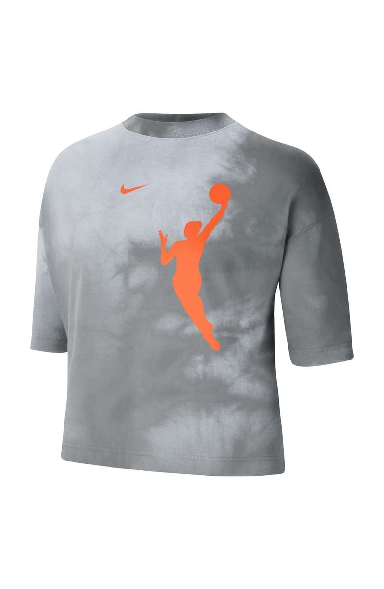 Nike Women's Nike Gray WNBA Team 13 Shadow-Dye Boxy Cropped T-Shirt, Alternate, color, Gray