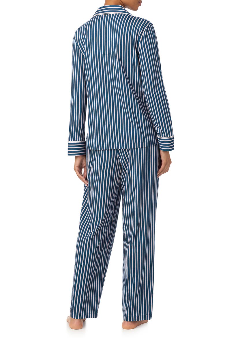 Print Cotton Blend Pajamas, Alternate, color, BLUE MULTI STRIPE