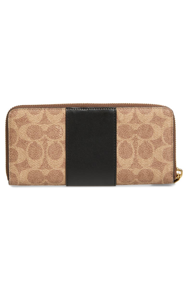 COACH Leather & Coated Canvas Zip Wallet, Alternate, color, 