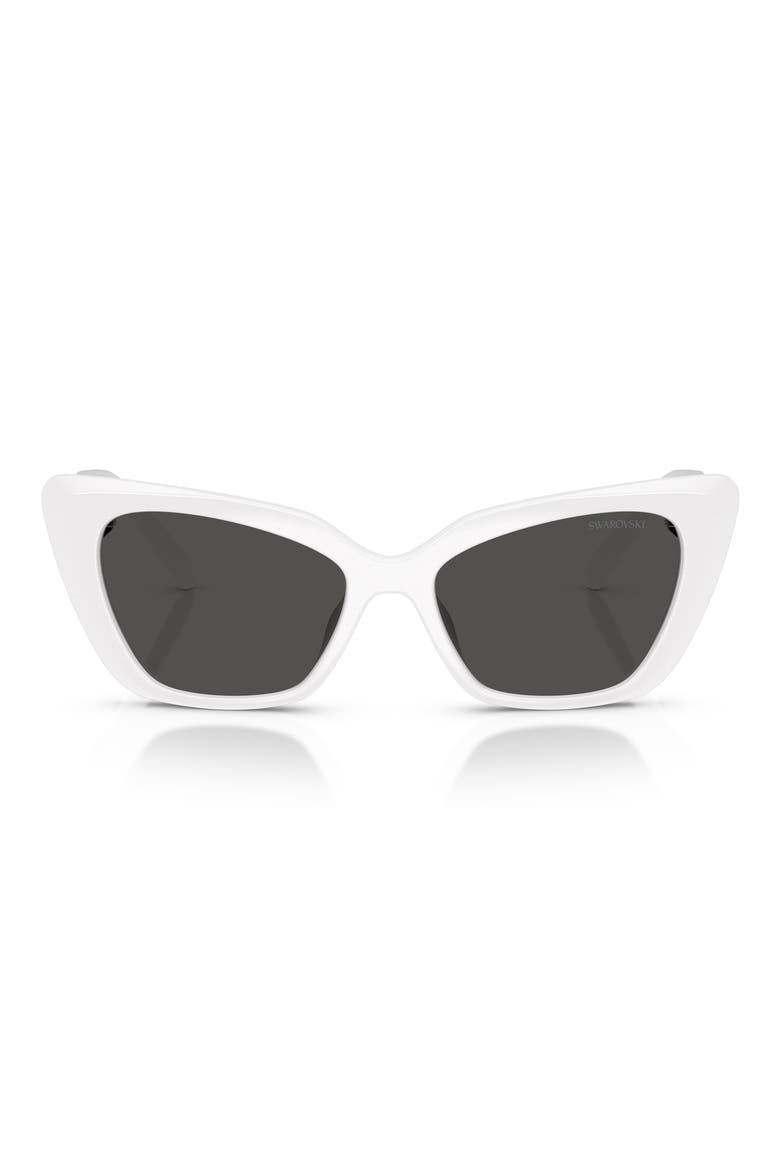 54mm Cat Eye Sunglasses, Main, color, WHITE / DARK GREY