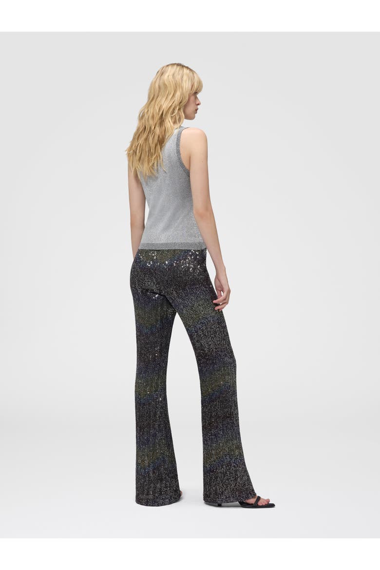 Flare Trousers With Woven Greek Key Motif, Alternate, color, Multicoloured