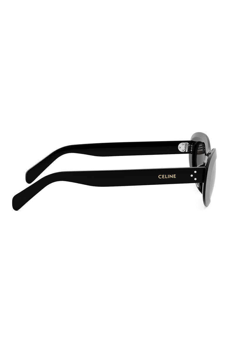 Bold 3 Dot Rectangular Sunglasses, Alternate, color, SHINY BLACK / SMOKE