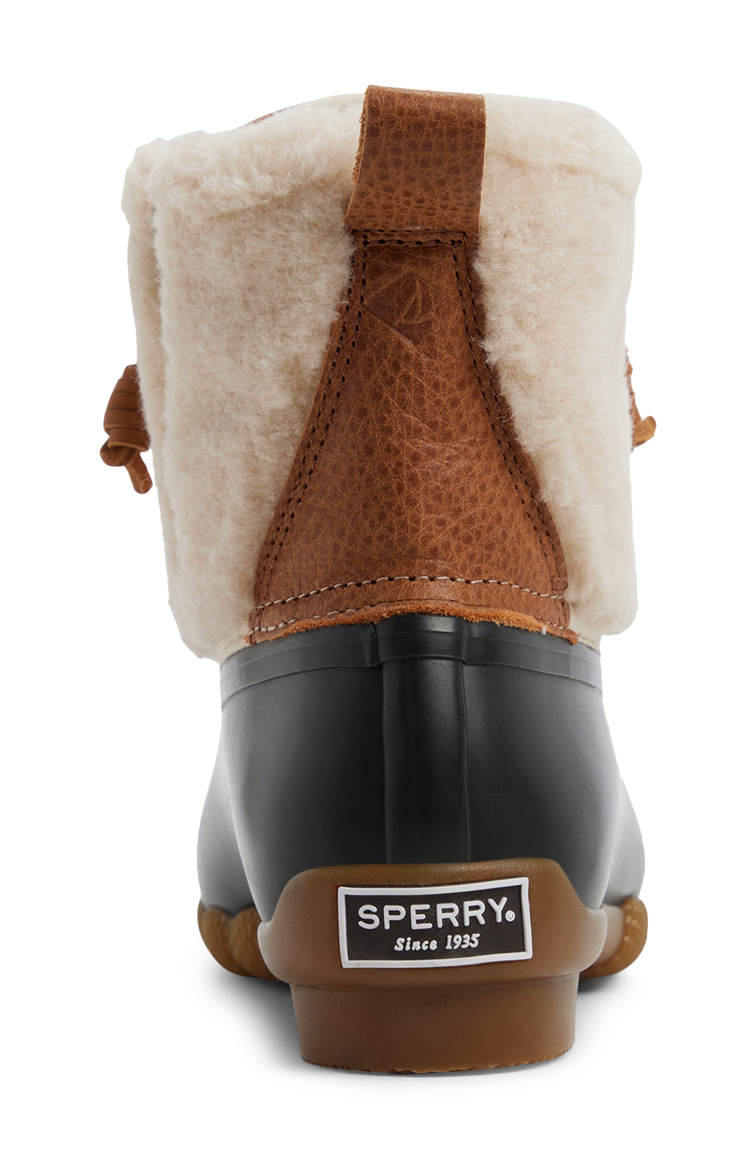 Sperry Saltwater Waterproof Lambswool Boot, Alternate, color, Light Brown